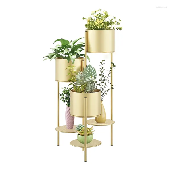 Vasos Nordic Simples Multi-camada Dobrável Stand Metal Planta Rack Flower Pot Stand para casa