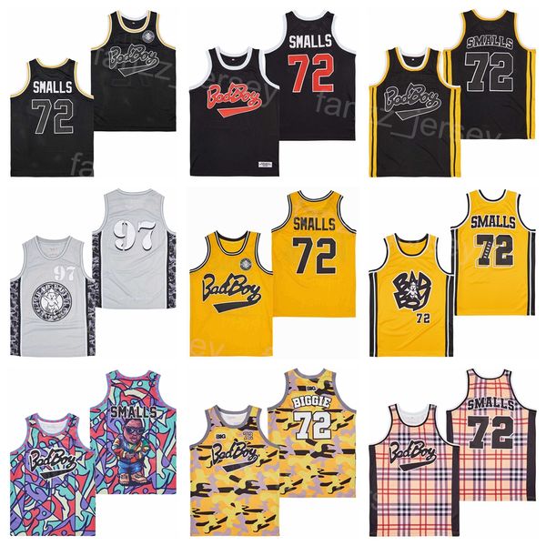 72 B.I.G. Biggie Smalls Jersey Moive Badboy Basketbol Kötü Erkek Film Koleji 1997 Spor Hayranları İçin Vintage Pure Pamuk Üniversite Nefes Alabilir Külkü Emekli Takımı Yüksek