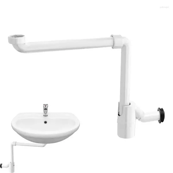 Set di accessori per il bagno Tubo di scarico per lavandino P-Trap Tubo universale antiodore per ciotole per shampoo Rifiuti del bagno