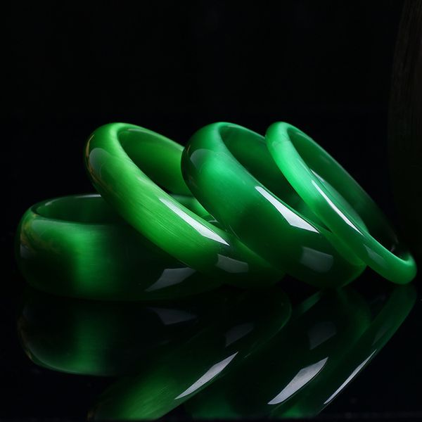 CHARM bilezikleri gerçek parlak yeşil doğal kedi bileklik bilezik ince opal değerli taş takılar kadın için şanslı hediyeler 230424