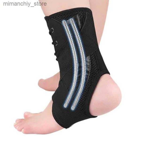 Suporte de tornozelo 1pcs Sport Ank Support Sprain Ank Protector Brace Lace Up Adjustab Wrap Correndo Basquete Recuperação de Lesões Segurança Esportiva Q231125