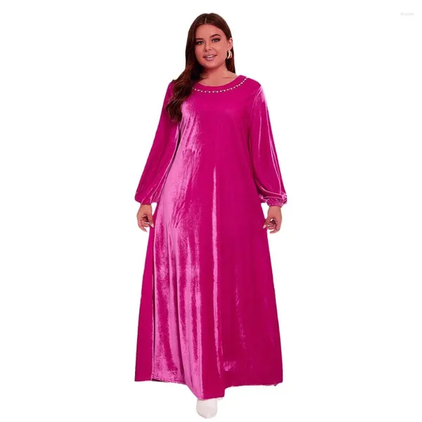 Abbigliamento etnico Abiti da festa di nozze africani per le donne 2023 Autunno elegante manica lunga O-collo Abito taglie forti Moda musulmana Abaya