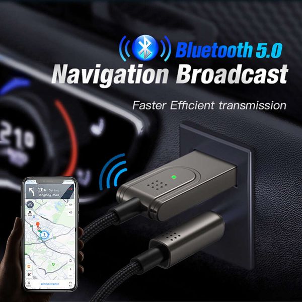 Neuer drahtloser Bluetooth 5.0-Empfänger 3,5-mm-Buchse Aux-Audio-Musik-Dongle USB-Power-Freisprecheinrichtung für Autoradio-Lautsprecher