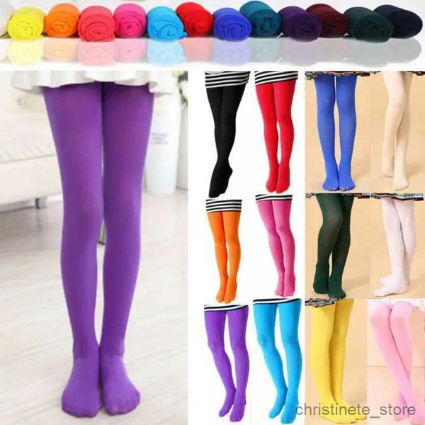 Crianças meias bonito crianças meninas doces cor collants meia-calça meias de seda ballet dança collants crianças menina sólida meia-calça 1-9 anos