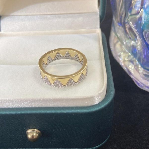 Cluster Rings 18K AU750 Cogwheel Separable Gold Ring Moissain Diamond Fashion Trend