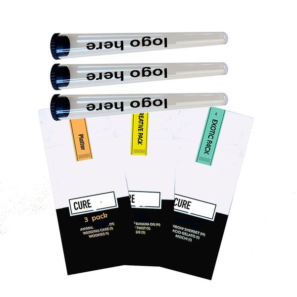 Оптовые 3PCS Новые крышки West Cure Prerolls суставы пластиковые трубки wcc mylar мешки упаковки низкая мок