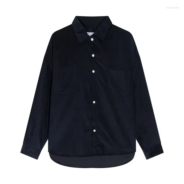 Camisas casuais masculinas primavera outono vida cavempt camisa veludo jaqueta casaco c.e base de alta qualidade cor sólida japão estilo