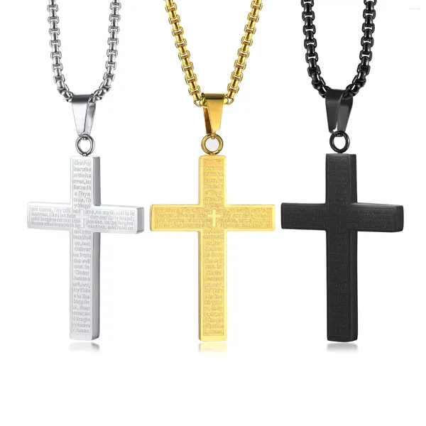 Ожерелья с подвесками, христианская Библейская цепочка с крестом, ожерелье из нержавеющей стали для мужчин, религиозные молитвенные украшения