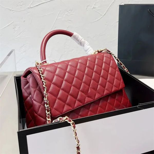 2023 Saco de designer de luxo Classic Coco Handle Tote Bag Designer Mini Bag Top Caviar Bezerro Couro Acolchoado Manta Cadeia Alça Única Flap Mulheres Sacos