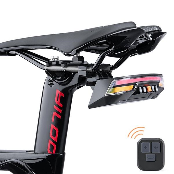 Luzes de bicicleta Sinal de giro sem fio LED LED Lâmpada traseira Lâmpada USB Remoto controle remoto Tail traseira Lanterna Ciclismo Treeço traseira