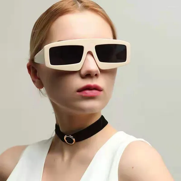 Óculos de sol y2k retangular para mulheres moda 2023 tendência feminino ao ar livre óculos de sol funky mulher óculos de sol senhoras capa