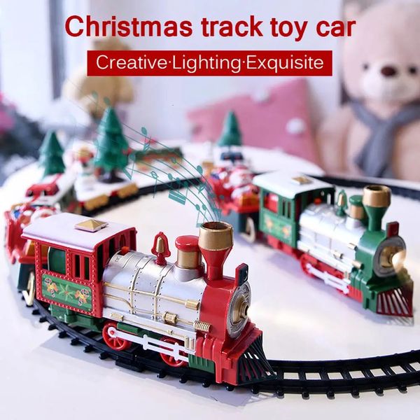 Noel Oyuncak Malzemeleri Noel Ağacı Tren Seti Elektrikli Demiryolu Track Çocuklar Eğitim Oyuncak Noel Dekorasyon Erkek Kızlar Doğum Günü Noel Hediye Dekoru 231124
