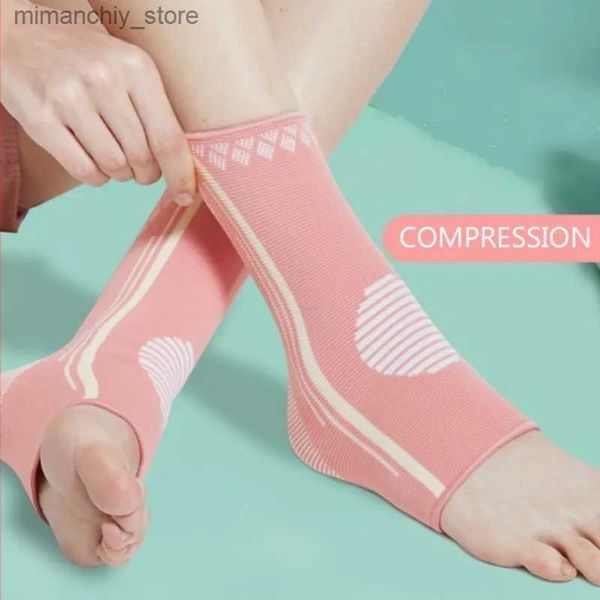 Suporte de tornozelo 1Pair Mulheres Meninas Elástico Ank Compressão Seve Rosa Fasciíte Plantar Arco Pé Meias Ank Splint Pain Support Brace Guard Q231124