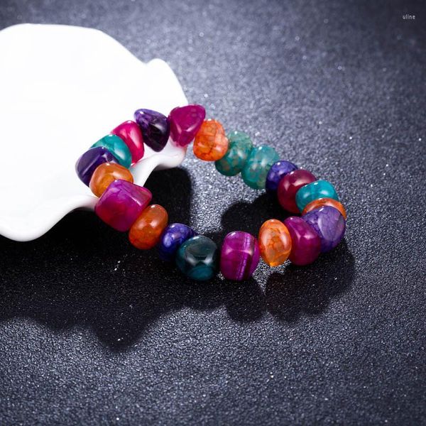 Strang zufällige bunte Risse unregelmäßige natürliche Edelstein-Armband-Form gemischte Farbe Perlen Geburtstagsfeier Urlaub Schmuck