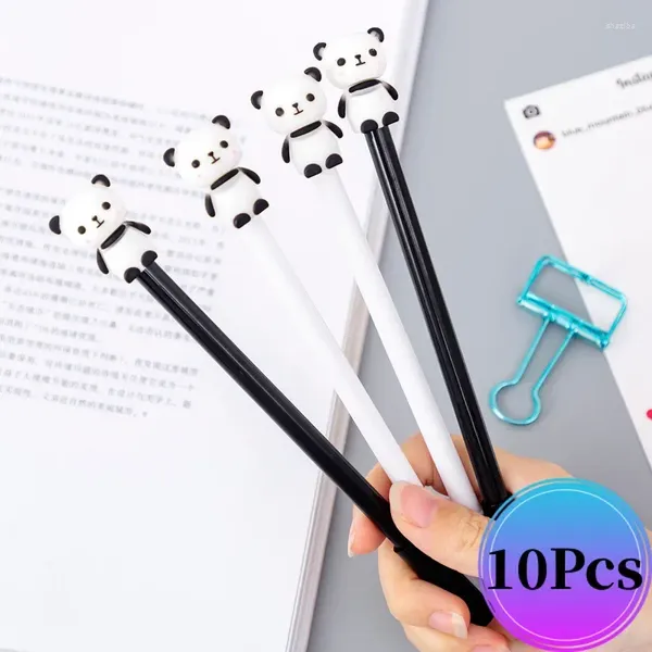 10 pezzi/lotto panda gel penna divertente penne originali per scrivere matite inchiostro graziosi cartoleria kawaii set estetico