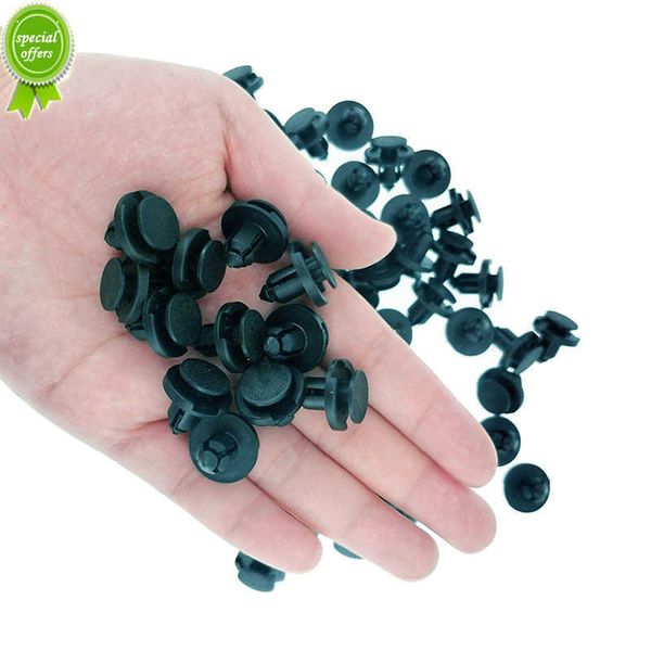 50pcs 8mm diametro 8mm plastica nera auto elementi di fissaggio rivetti clip veicolo paraurti auto pannello porta parafango fodera clip fermo