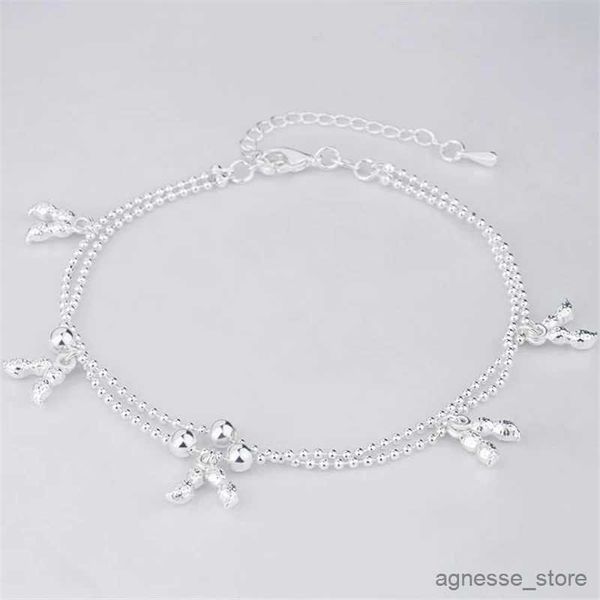 Cavigliere Nuova Estate Cavigliere in argento sterling 925 per le donne Cavigliere di arachidi carine Braccialetti a catena Sandalo a piedi nudi Gioielli da spiaggia R231125