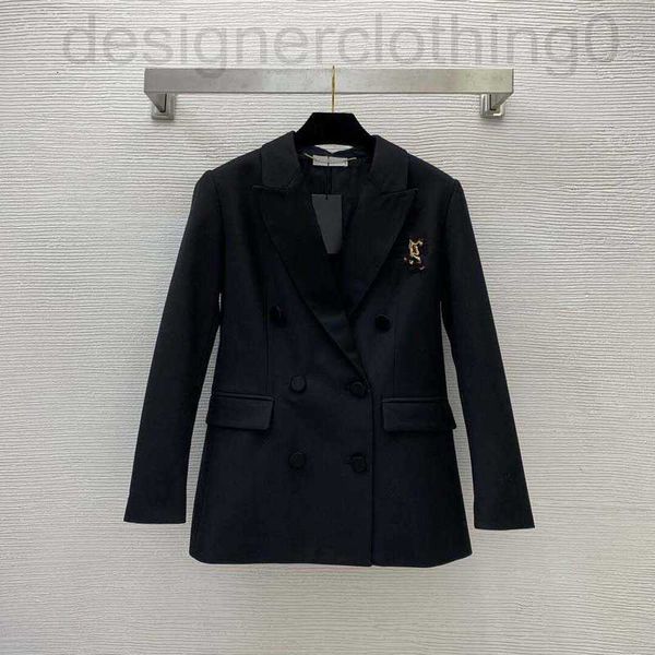 Damenanzüge Blazer Designer Luxus Damen Markenblazer Herbst Winter neuer Stil Revers langärmelig schlanke Schulter mittellanger Anzug schlichter Mantel Design Kleidung 4P5S