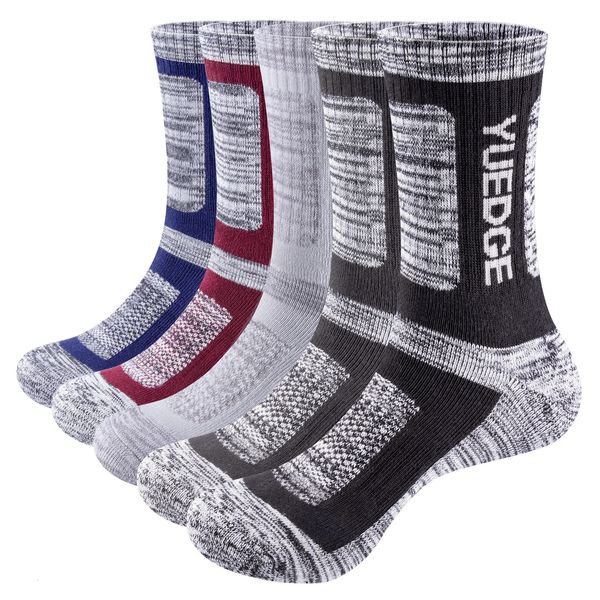 Спортивные носки YUEDGE Мужские влагоотводящие толстые спортивные носки с мягкой подкладкой для прогулок, походные носки до середины икры для мужчин, размер 37-44/44-46EU 231124