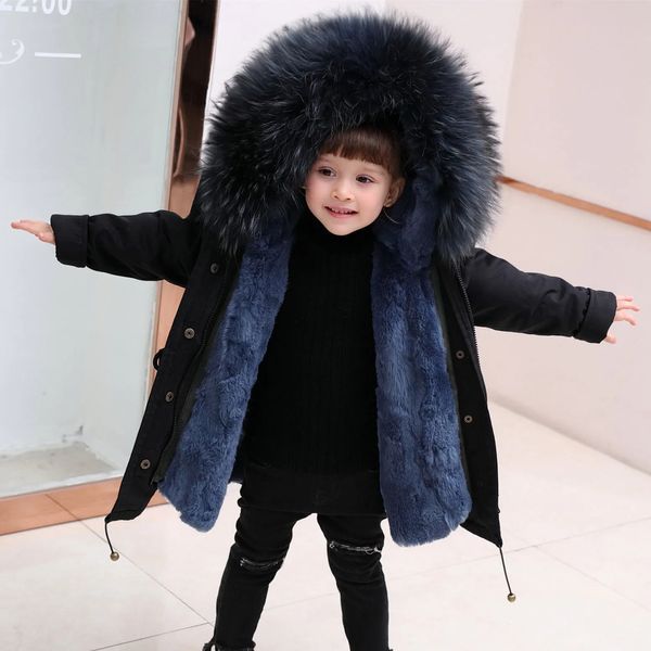 Giacche invernali per bambini Cappotto di pelliccia 2023 Moda Ragazzi Abbigliamento per ragazze Giacca spessa e calda con cappuccio Capispalla Parka Tuta da neve Adolescente Abbigliamento per bambini 231124