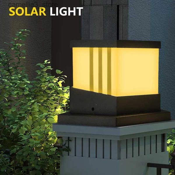 Çim lambalar LED güneş sütunu far güneş sütun lambası açık su geçirmez peyzaj ışığı Villa avlu bahçe dekor 3 renk q231125