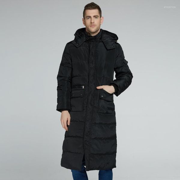 Jaqueta masculina de masculino inverno casaco extra longa parkas com capuz espessura quente fora roupas de casacão neve big size s-4xl 2023 exército verde