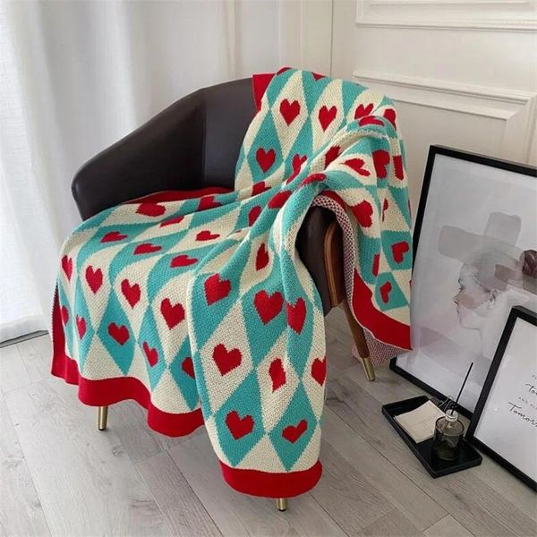 Cobertores 150/100cm cobertor de malha nórdico lance macio algodão sofá capa tapeçaria bebê berço carrinho decoração