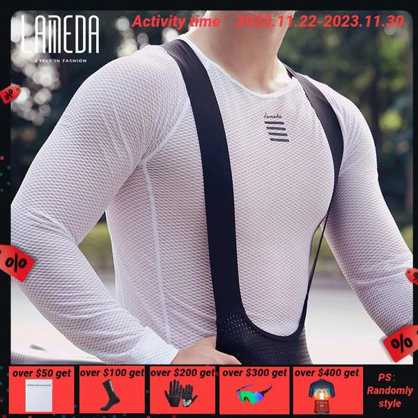 Camisas de ciclismo Tops Lameda Roupa íntima de ciclismo respirável masculina camisa de ciclismo roupa íntima absorvente de suor colete masculino camiseta camisa de ciclismo branca 231124