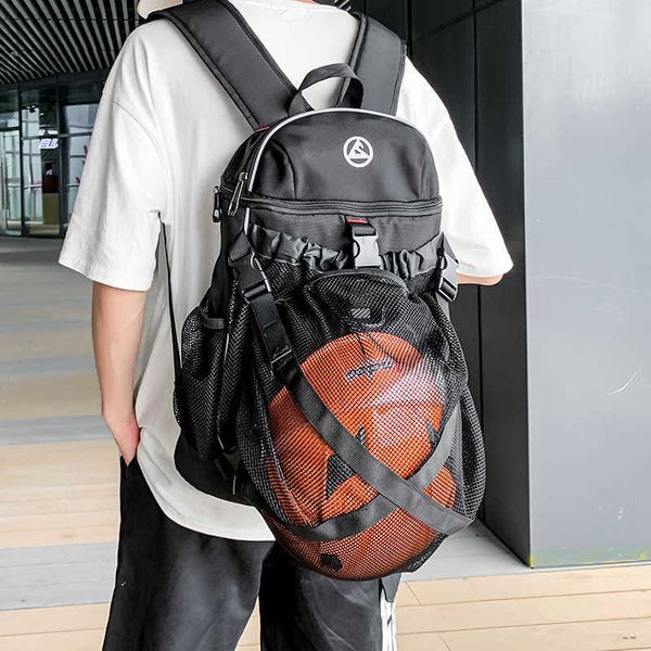 Outdoor-Taschen-Version des Netztaschen-Basketball-Rucksacks Fashion Training Student School Bag Multifunktionshelm-Basketball-Rucksäcke J230424