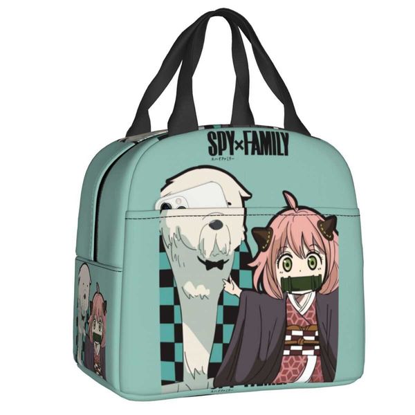 Ice PacksIsothermic Bags Spy X Family Anya Bond Cartoon Anime Wiederverwendbare Lunchboxen Multifunktionskühler Thermische Lebensmittel Isolierte Lunch Bag School Childre J230425