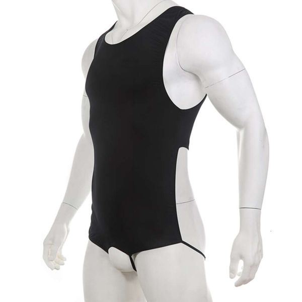 Sexy bodysuit masculino crotchless oco aberto bunda roupa interior lingerie exótica sem costas macacão trajes fetiche cuecas