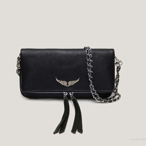 Designer di lusso Borsa da donna Borsa Wings ZV Stiratura a diamante Pianura Zadig Et Voltaire Borsa a tracolla in pelle Messenger con due catene a spalla Pochette da donna HaH