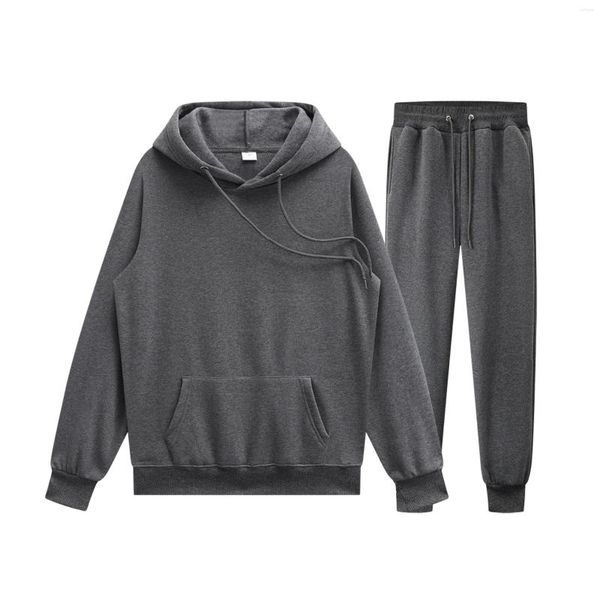 Tute da uomo Felpa con cappuccio in pile Inverno Pullover a maniche lunghe Pantaloni caldi Abbigliamento sportivo Abbigliamento Abbigliamento da jogging in due pezzi