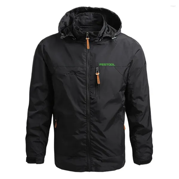 Erkek Hoodies Festool Araçları Sıradan Bahar Sonbahar Su Geçirmez Ceket Windbreaker Moda Ceket Yürüyüşü Dış Giysiler