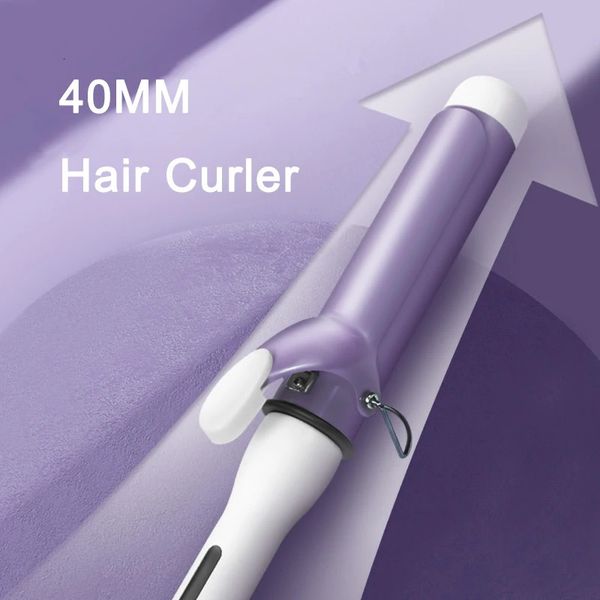 Curling ferros 40mm modelador de cabelo elétrico grande onda curling ferro esmalte cerâmico revestimento de íon negativo 10s calor rápido estilo de cabelo ferramenta 231124