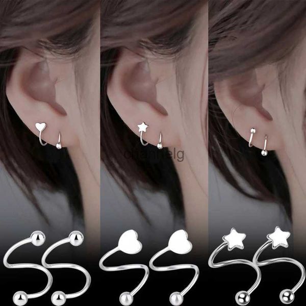 Stud 2/6 Stück Sternspirale Ohrringe verdrehte Lippen Zunge Piercing Schmuck koreanische Y2K Ohrstecker Mode Bankette Frauen Mädchen Schmuck Geschenke YQ231125