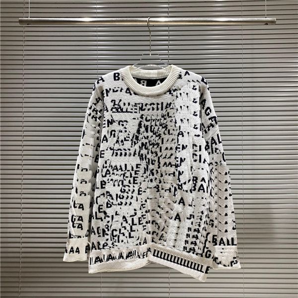 Erkek Hoodies Sweaters Sweatshirts Mektubu Jacquard Loosiness Uzun Kollu Sweater Pullover Sıradan Crewneck Gevşek Baskılı Sonbahar İki Stil Geri Lette S5