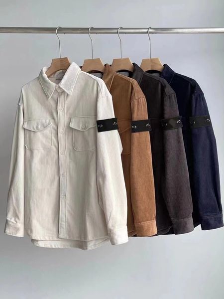 Üstler Tasarımcı Erkek Ceket Ceket Gömlek Paltosu Nakış Rozeti Taş Man Adası Moda İlkbahar ve Sonbahar