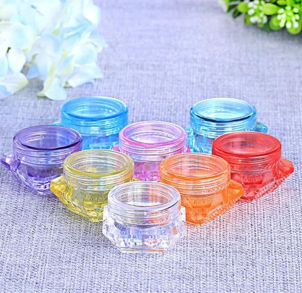 Farbe 5g der Mischungs-100pcs/lot des Plastiksahnediamant-Glases Nachfüllbares Plastiksahneglas des weißen Farbgesichtscremeglases der weißen Farbe Großverkauf