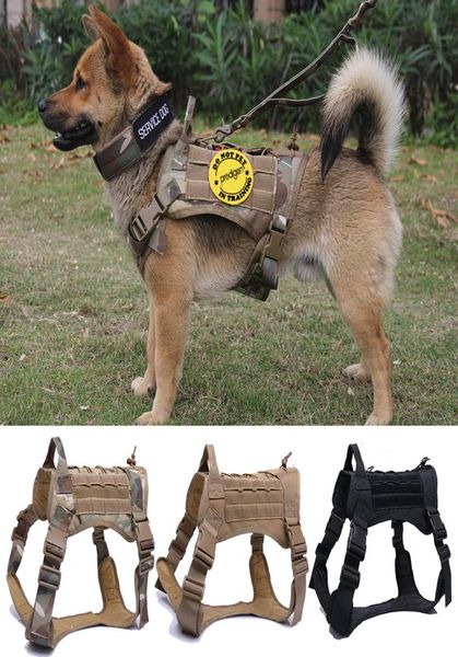 Arnês tático para cães de estimação K9 Colete com coleira para cães de trabalho com alça Treinamento de chumbo para cães médios e grandes CX209488871