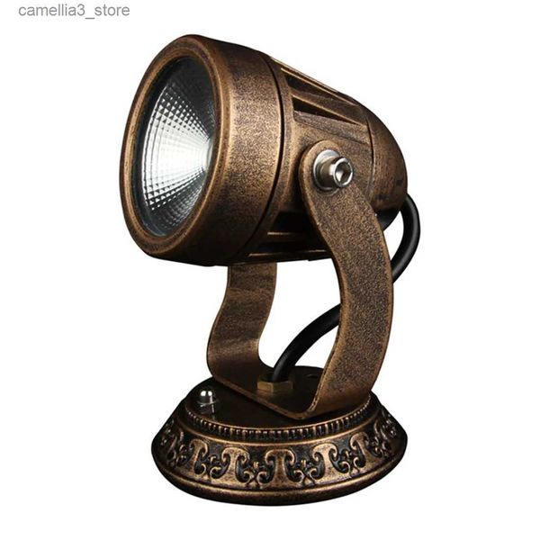 Lâmpadas de gramado Europa Estilo Vintage LED Spotlights para Jardim Planta Accent Lamp Outdoor COB LED Spotlight Luzes de paisagismo para construção de gramado Q231125