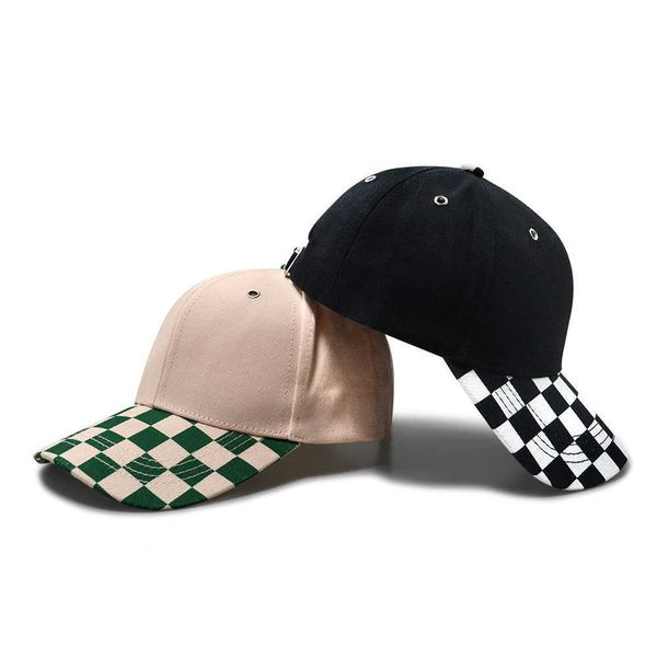 s Cappelli 2023 Baseball Ragazzi Ragazze Moda Berretto con visiera regolabile Nero Bianco Plaid Hip Hop Outdoor Protezione solare Sport cappello per bambini P230424