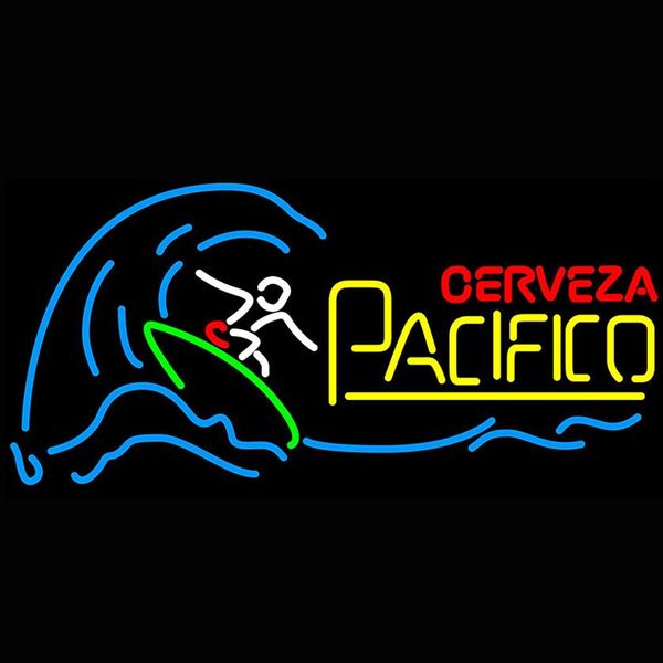 Cerveza Pacifico Surfer Wave Néon Sign Sign Bar Bar aberto Drop Decor Ofstra LED204I