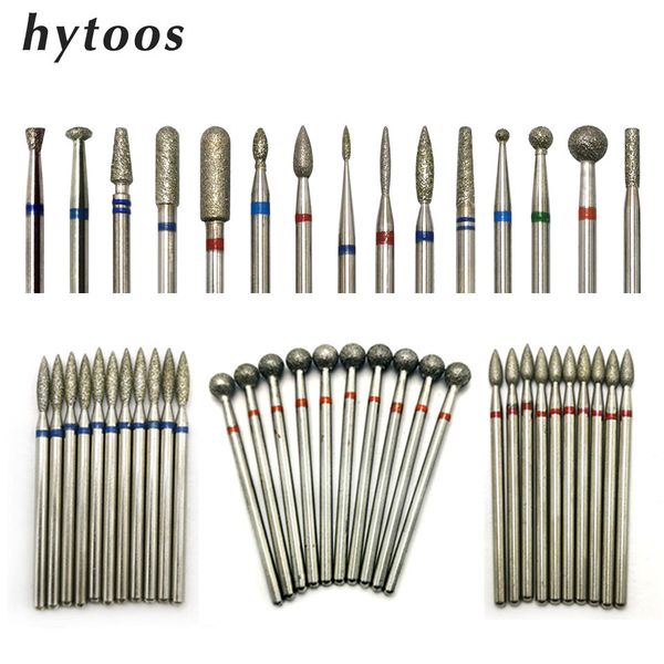 Nail Art Equipment HYTOOS 10pcsSet Nagelbohrer Diamantschneider für Maniküre Nagelfräser Fräser für Pediküre Nägel Zubehör Werkzeuge 230425