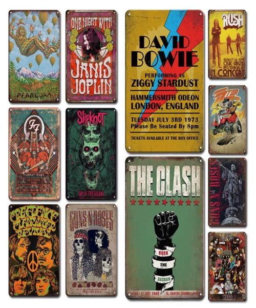 Placas de cartaz de metal de música pop banda de rock sinal de lata vintage homem caverna quarto placas decorativas chique decoração de casa acessórios 6053125