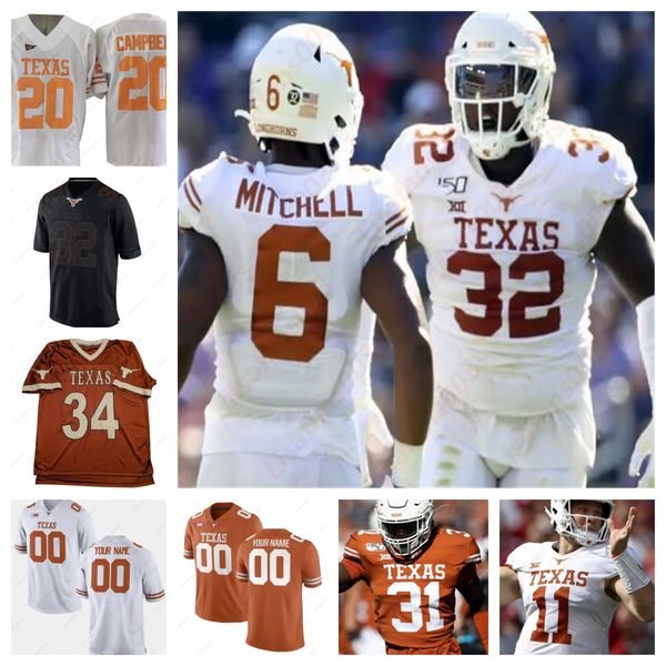 NCAA Texas Longhorns Camisa de futebol Quinn Ewers Bijan Robinson Arch Manning Xavier Worthy Jaylan Ford Whittington CJ Baxter Jonathon Brooks Jaydon