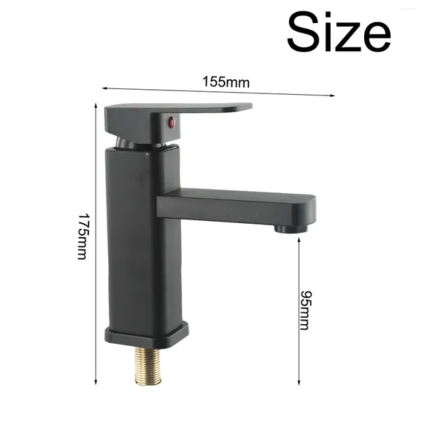 Torneiras de pia do banheiro para El Steel Faucet Bacia 304 inoxidável preto plástico lidar com acessórios práticos