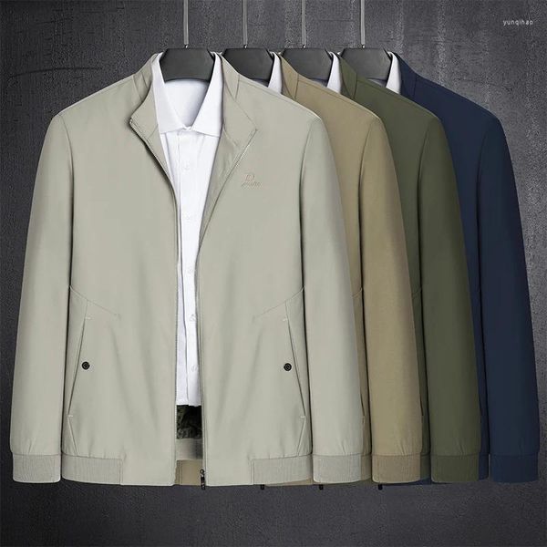 Giubbotti da uomo 2023 Giacca da lavoro Maschile Slim Fit Capispalla solido Uomo Zip Sottile Primavera Autunno Giacca a vento Marchio di abbigliamento