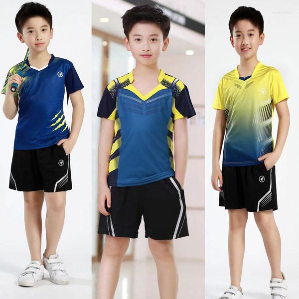 Roupas masculinas de trajes infantis definem roupas de badminton garotos meninos mesa de tênis de tênis correndo roupas de uso