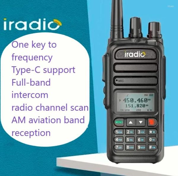 Walkie Talkie IRADIO UV83 Radio Comunicação 6 Bandas amador Ham de duas maneiras de 128CH Band Scanner Marine Marine